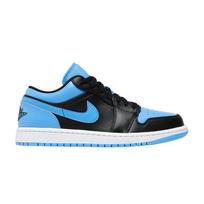 Jordan 1 Low Juodi universiteto mėlyni 44.5