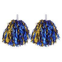 2 vnt. „Cheerleader Pom Poms“ metalinės folijos „Cheerleader Pom Poms“ rankų gėlės su rankena, skirtos sporto varžybų šventėms