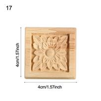 Vintage Flower Exquisite Carving Natural Wood Appliques for Furniture Cabinet Unpainted Wooden Mouldings Decal Crafts Ornament