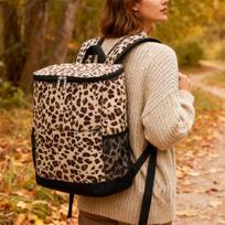 Insulated Cooler Backpack 20 Cans - Leak Proof Beer Backpack Lightweight Cooler Bag For Travel, Camping, Beach, Lunch leopardo rašto spalva