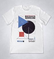 Herbert Bayer Graphic T Shirts Bauhaus Art Cotton T-shirt Vintage Poster for Bauhaus Exhibit in Weimar 1923 Geometric Tee Summer S įvairiaspalvis
