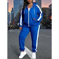 Women's Loose Fit Tracksuit Long Sleeve Hoodie Jacket Elastic Waist Jogger Pants S