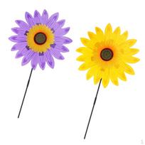 2 vnt Spalvingi Pinwheels - gėlių vėjo malūnai, tinkami sodui, vakarėliui, lauke, kieme, dekoravimui