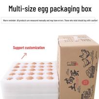 EPE Foam Egg Tray: Shock & Drop-Proof Express Delivery Box - Available in 30, 50, or 100 Piece Packs 30 egg cover medium tray + 1 carton set