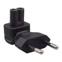 ES standartinis maitinimo kištuko adapteris su ES 4.0 vyriškuoju į IEC320 C7 moteriškąjį, stačiu kampu, skirtas elektronikai 1 black