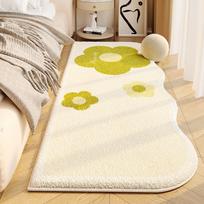 Rug For Bedroom Flannel Bedside Carpet Nordic Simple Fresh Flowers Bedroom Living Room Sofa Tea Table Carpet 40X120CM(1.3X3.9FT