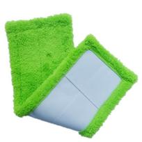 Reusable Coral Velvet Mop Cloth Absorbent Removable Lazy Mop Cloth Thick Washable Mop Accessories žalia