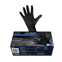 4GRIP juodos nitrilo pirštinės 50 vnt
