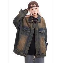 2025 Unisex High Street Washed Distressed Denim Jacket - American Retro Spring/Autumn Collection Triple Extra Large