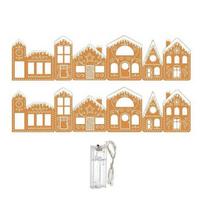 DIY Foldable Christmas Gingerbread House Cardboard Kit with LED Light Make A Gingerbread House Craft Kit for Home Kitchen 2pcs