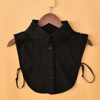 Lace Fake Collar White Black Lapel Half Shirt New Fashion Neckline  Women Girls Black 6