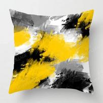 Upgrade your living room decor with a stylish geometric cushion cover in yellow and white Home Decor    ,(4) 30x30cm