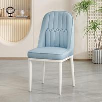 Moderni minkšta, paminkštinta, kreminė valgomojo kėdė, minkšta, aukšta atrama, minimalistinė virtuvės, valgomojo, kavinės, viešbučio kėdutė, namų baldai mėlyna