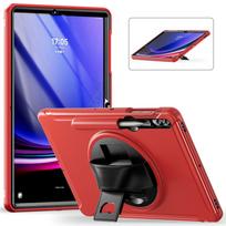 Case for Samsung Galaxy Tab S11 11 S10 S9 Ultra 14.6 S8 Plus S7 Fe 12.4 S6 Lite10.4 Heavy Duty Shockproof Kickstand Handle Cover Tab S5e 10.5inch raudona