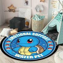 Pokémon cartoon cute round carpet, bedroom living room carpet, children's room game room rotating chair mat, leisure sofa matQ0 80cm