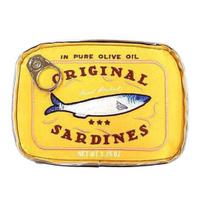 Canned Sardines Makeup Bag Large Capacity Zipper Closure Exquisite Embroidery Patterns Portable geltona