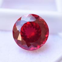NATURAL Red Ruby Round Cut CERTIFIED 12.45 Ct Loose Gemstone For Jewelry Making 13.4 mm approx. raudona