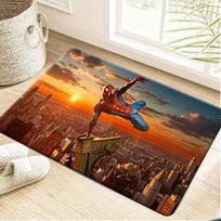 1pc Marvel Spider-Man Print Large Area Mat - Cartoon Anime Design, Durable Polyester, Machine Washable, Rectangular Shape for 40x60cm