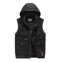Oversized Loose Plush Lined Thick Warm Hooded Vest Sleeveless Casual Winter Outerwear Top for Mens Daily Outdoor Wear M