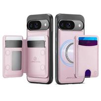 For Google Pixel 10 9 Pro XL 9A 10 9 Case Wallet with Magnetic, RFID Blocking Card Holder 2 in 1 Detachable Kickstand Shockproof Google Pixel 9 rožinė