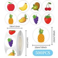 Fruit Sticker Roll - 500 Stickers: Sealing, Journal, DIY Packaging Decoration, Adhesive Tape
