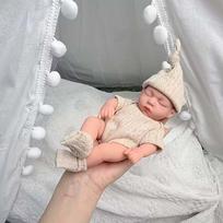 Mini 7.87 Inch Reborn Doll Sleeping Doll 20cm Cute Newborn Dolls Toys Soft and Full Body Vinyl Doll For The Best Gift For Women