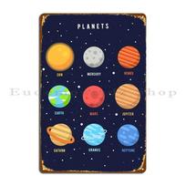 Set Planets Solar System Metal Sign Wall Cave Home Wall Decor Printed Cave Tin Sign Poster 20x30cm（7.8x11.8inch）