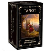 Renesanso tapybos tema Tarot 78 kortos istorijos mėgėjams meno entuziastams dvasiniams tyrinėtojams brown