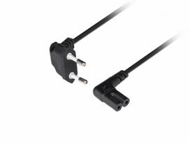 LANBERG Power cord EURO (radio) CEE 7/16- IEC 320 C7 1.8m angled VDE black