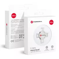 Forcell 128GB USB 3.2 Gen 1 Flash Drive (USB A / USB C / Lightning / Micro USB) F-Data Metal Quad silver