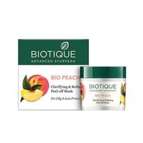 Biotique Bio Persikų Nulupama Kaukė Riebiai Spuoguotai Odai – Valanti & Lyginanti – 50ml Be Žiaurumo