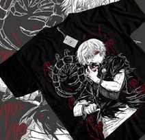 Tokyo Ghoul T-Shirt Ken Kaneki T-Shirt Japanaise Manga Anime Tshirt Tee All Size XL