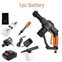 70Bar Wireless Water Spray Guns Cleaning Guns Handheld Cleaner 20V Lithium Battery 1000W Rechargeable High Pressure Car Washer 1*Battery black