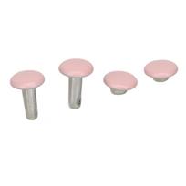 500 Sets Leather Rivets 6x8mm Electroplated High Strength Metal Widely Used Double Cap Rivets for Hat Belt Shoes Pink