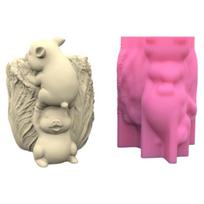 Unique Silicone Mould 3D Flower Pot Molds Cute Pig Shaped Pen Holder Moulds for DIY Succulent Planters and Pen Holder 1