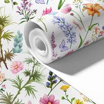 Floral Wallpaper Stick and Peel Leaf Dragonfly Butterfly Wall Paper Roll Removable Waterproof Contact Paper for Bedroom Wall 45x300cm gray