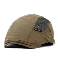 Men's summer hat breathable mesh splicing beret cotton cap casual sports curved brim forward hat M（56-58cm） žalia