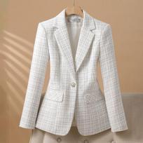 Sweet Temperament, White Temperament, Suit Jacket, Women's Spring and Autumn Fashion Design, Elegant Western Style Suit M