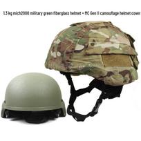 Fiberglass MICH2000 Riot Helmet 1.3 kg with Mickey II Cover in Black/Camo L (Large)