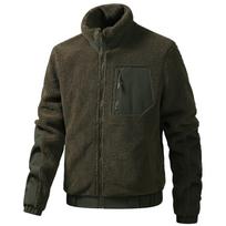 Men's Autumn/Winter Stand Collar Teddy Fleece Jacket: Casual Style Cardigan for Outdoor Wear Extra Extra Large