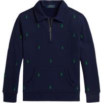 Polo Ralph Lauren Sweatshirt FW25 Logo Small Pony Embroidery Quarter-Zip Long Sleeve Fleece Kids tops 323979422-001 S
