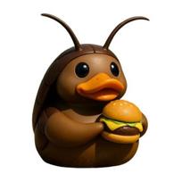 Tarakoano Antis Figūrėlė Mielas Dervos Antis Laikantis Burgerį Ornamentas Kolekcionuojamas Tarakoano Antis Skulptūrėlė Namų Biuro Stalo Automobilio Prietaisų Skydelio Dekoravimui Duck