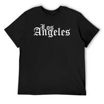 Los Angeles Old English-Blue T-Shirt summer clothes quick-drying man t shirt mens tall t shirts S juoda