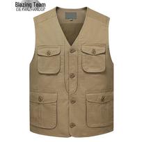 Men's Multi-Pocket Cotton Utility Vest XL