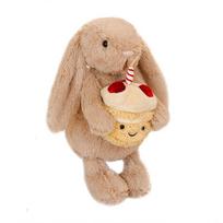 31cm Bonės Triušis su Gimtadieniu Tortu Pliušiniai Gyvūnai Mielas Trišiukas Lėlė-Palydovas Velykų Dovana Vaikų Gimtadienio Dekoracijos 31cm beige