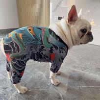 Four Seasons Pet Tattoo Jacket Lifelike Puppy Clothes  French Bulldog Pug Corgi S
