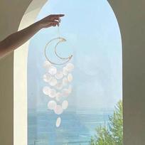 Nordic Moon Shell Dream Catcher Wind Chime: Balcony & Room Wall Decor Ornament