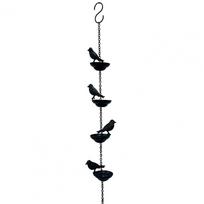 Iron Rain Chain Iron Bird Rain Chain for Outdoor Garden Decor Heavy Duty Metal Hanging Cups for Gutters Downspouts Decorative