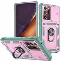 For Samsung Galaxy Note 20 Ultra Case Slide Lens Full Protect PC+TPU Back Cover for Samsung Note20 Ultra Metal Ring Stand Funda For Note 20 Ultra