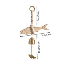 Fish Shaped Door Bell Japanese Room Decoration Wooden Wind Chimes Wall Hanging Doorbell Pendants Home Decor
